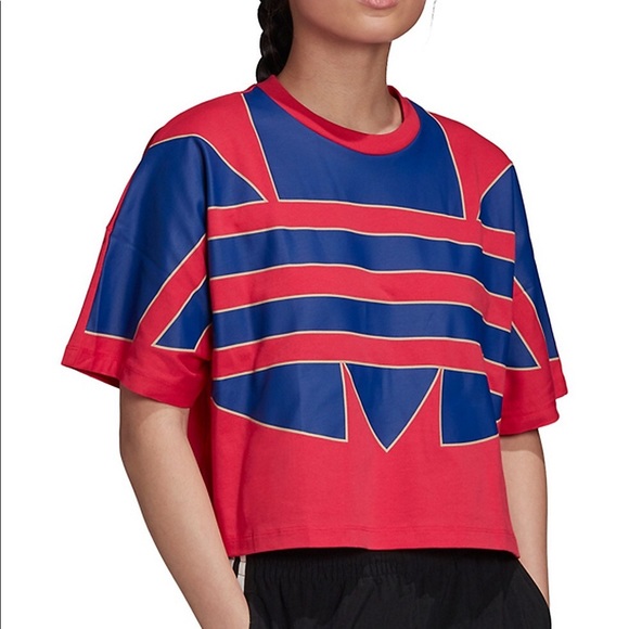 Adidas crop top. Supersizes logo. Size large.